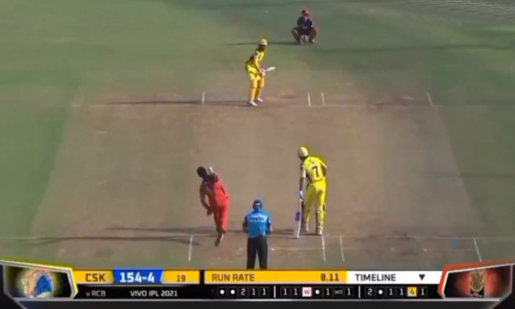 Cricket Image for Rcb Vs Csk Ravindra Jadeja Smashes 37 Runs In Harshal Patel Over Watch Video