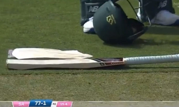 Cricket Image for Sa Vs Pak 2nd Odi Temba Bavuma Bat Broken Into Pieces Watch Video