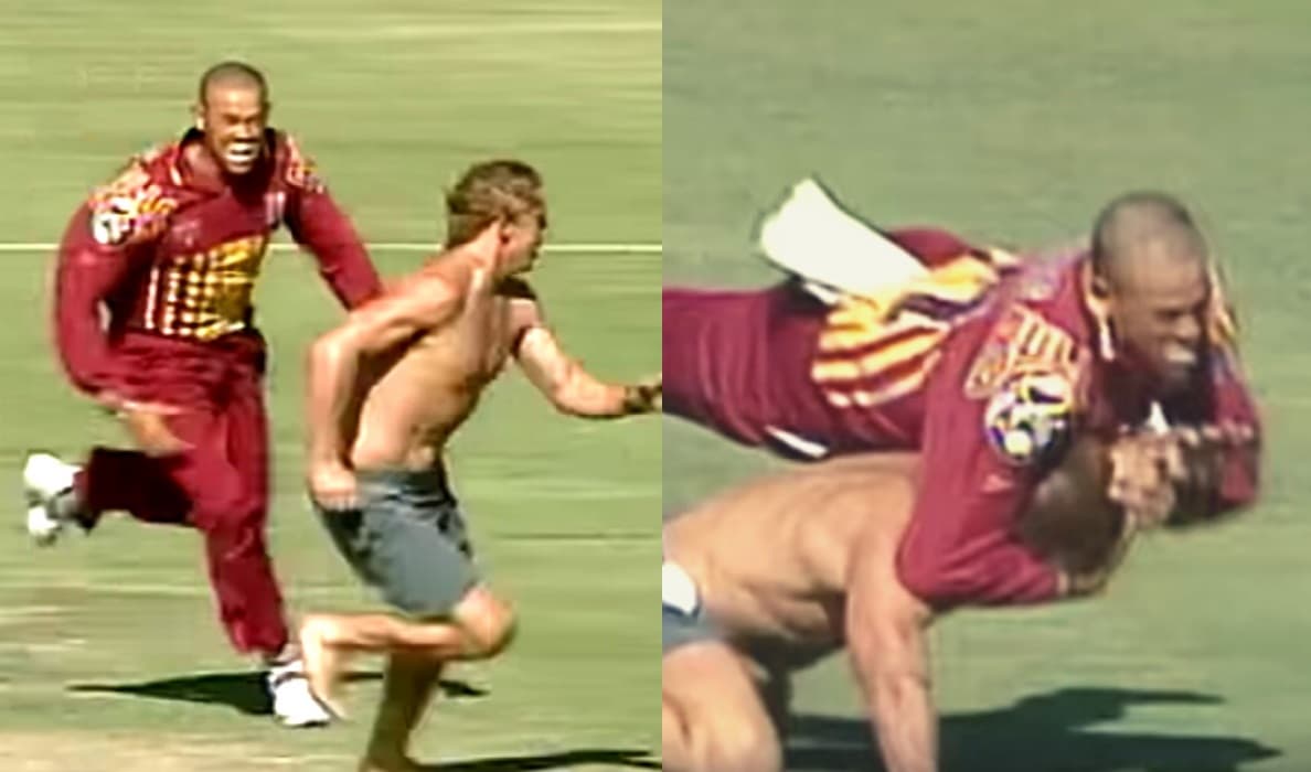 Andrew Symonds Watch Video - Andrew Symonds clash with a abrupt fan during match
