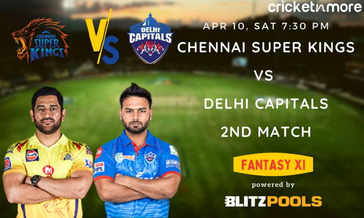 Cricket Image for Chennai Super Kings vs Delhi Capitals, IPL 2021 2nd Match – Blitzpools Prediction,