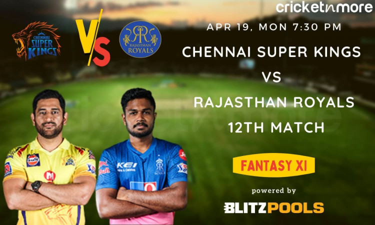 Cricket Image for IPL 2021, Chennai Super Kings vs Rajasthan Royals, 12th Match – Blitzpools Fantasy