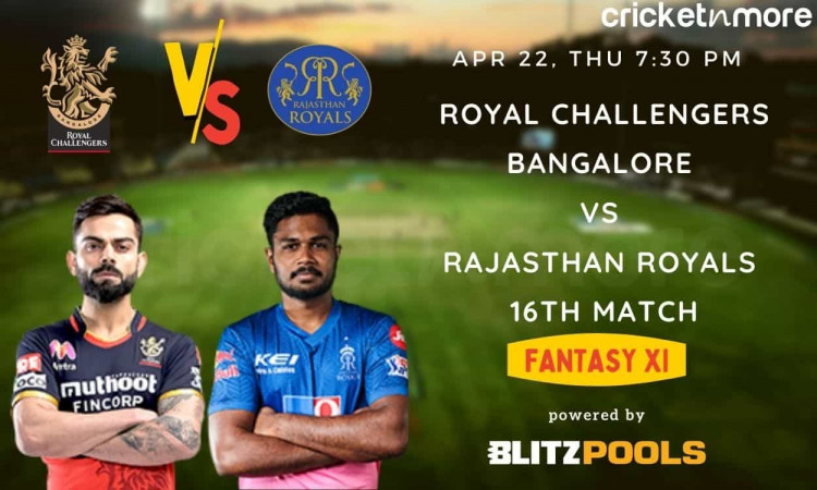 Cricket Image for IPL 2021, Royal Challengers Bangalore vs Rajasthan Royals, 16th Match – Blitzpools