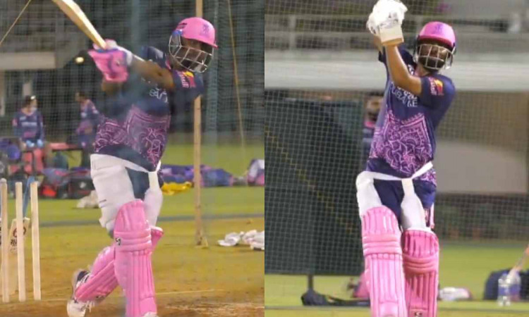 Cricket Image for VIDEO : नेट प्रैक्टिस में तेवतिया ने लगाए लंबे-लंबे छक्के, राजस्थान के लिए साबित ह