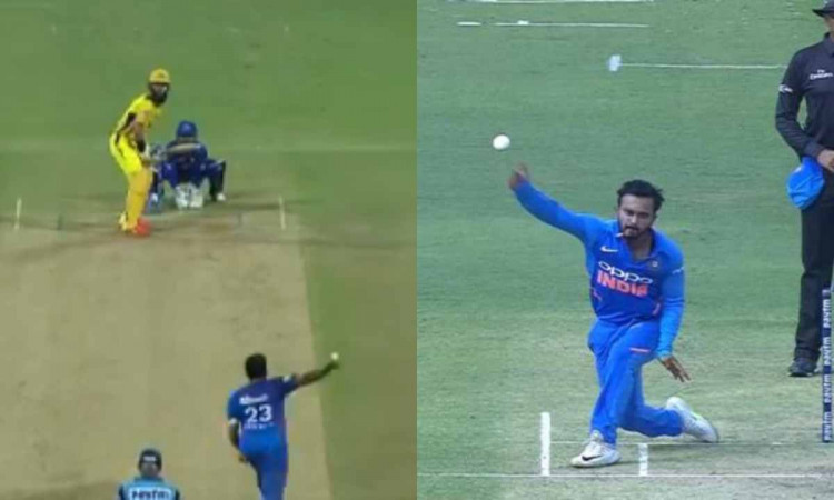 Cricket Image for VIDEO : केदार जाधव के स्टाइल में बॉलिंग करते दिखे अश्विन, सीएसके के बल्लेबाज़ों ने