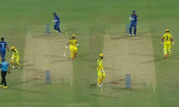 Cricket Image for VIDEO : जडेजा का लालच पड़ा रैना पर भारी, आधी पिच पर बुलाकर कराया 'चिन्ना थाला' को 