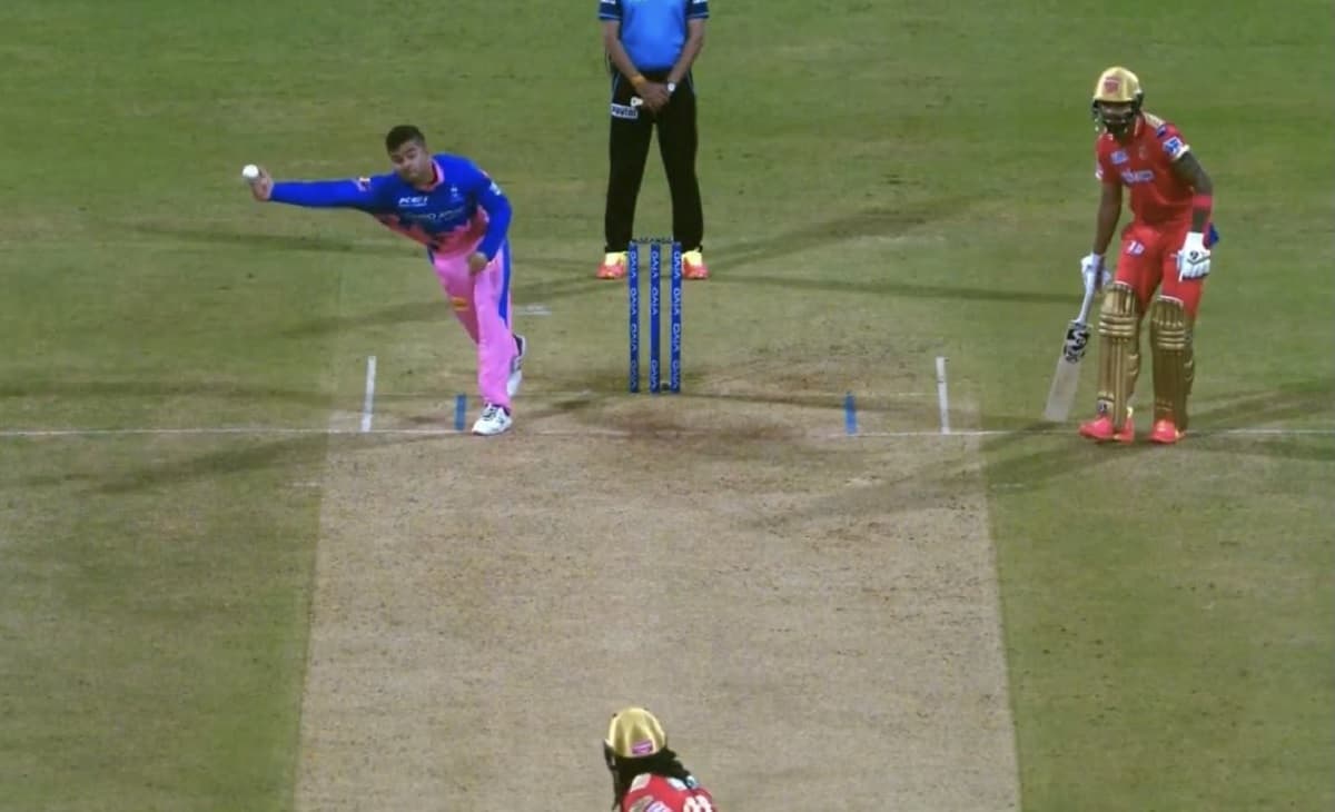 Cricket Image for Watch: Riyan Parag Bowls Right Arm Around 'Perpendicular' Against Punjab Kings