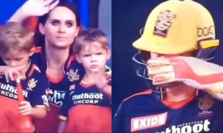 Cricket Image for Ipl 2021 Ab De Villiers Love For His Children From Stands Watch Video