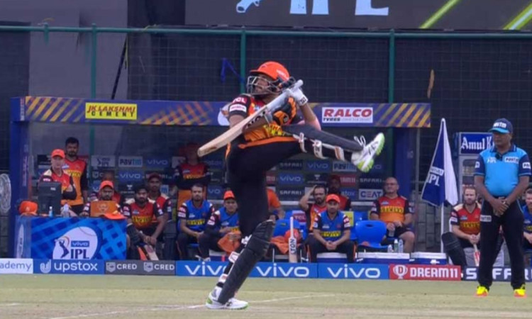 Cricket Image for Ipl 2021 Rr Vs Srh Manish Pandey Strange Shot Watch Video