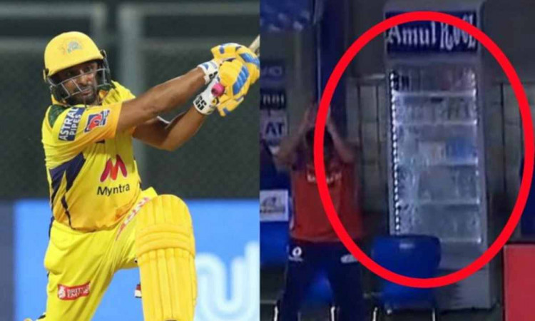 Cricket Image for VIDEO : रायडू के छक्के से बाल-बाल बचे मुंबई इंडियंस के खिलाड़ी, लेकिन टूट गया डगआउ