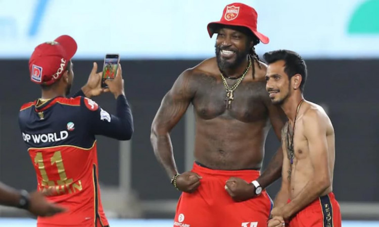 Chris Gayle and Yuzvendra Chahal flex their muscles in shirtless picture 