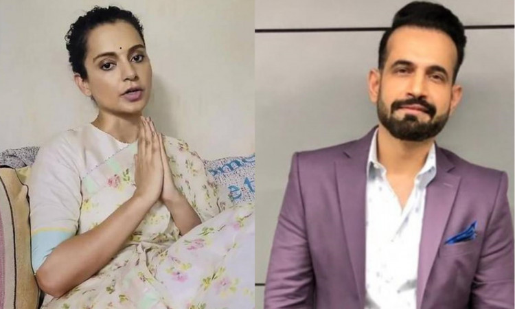 Cricket Image for Israel Palestine Conflict Irfan Pathan And Bollywood Actress Kangana Ranaut Get In