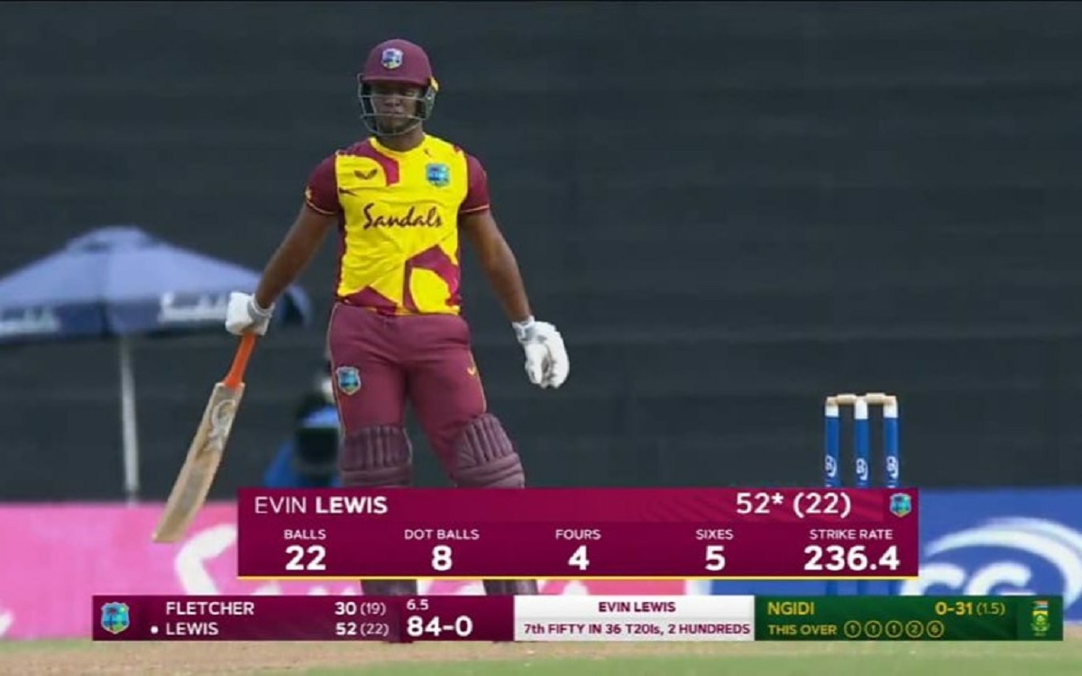 Evin Lewis guides West Indies to big win over South Africa in first T20I