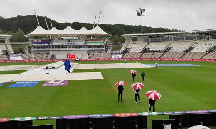 Cricket Image for बुरी खबर: भारत -न्यूजीलैंड WTC Final का पहले सत्र का खेल बारिश में धुला, देर से हो