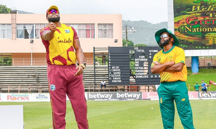 West Indies have won the toss and opted to bowl first in the second T20I against South Africa