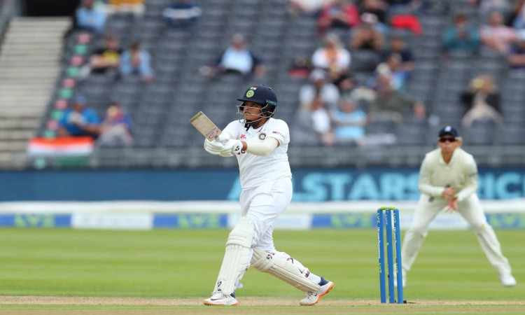 Shafali Verma becomes the first women cricketer to hit three sixes in a Test match. 