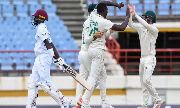 Cricket Image for WI vs SA: Kagiso Rabada Five-For Helps South Africa Wrap Up Innings Win Over West 