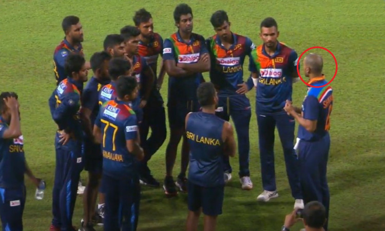 Cricket Image for India Vs Sri Lanka Shikhar Dhawan Was Surrounded By The Sri Lanka Team Watch Video