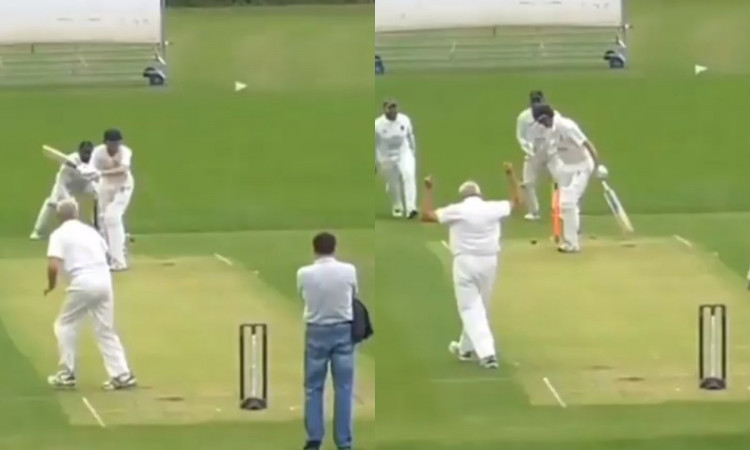 Cricket Image for VIDEO : 71 साल की उम्र और करतब 16 साल वाला, लोकल क्लब चेयरमैन ने टांगों के पीछे से