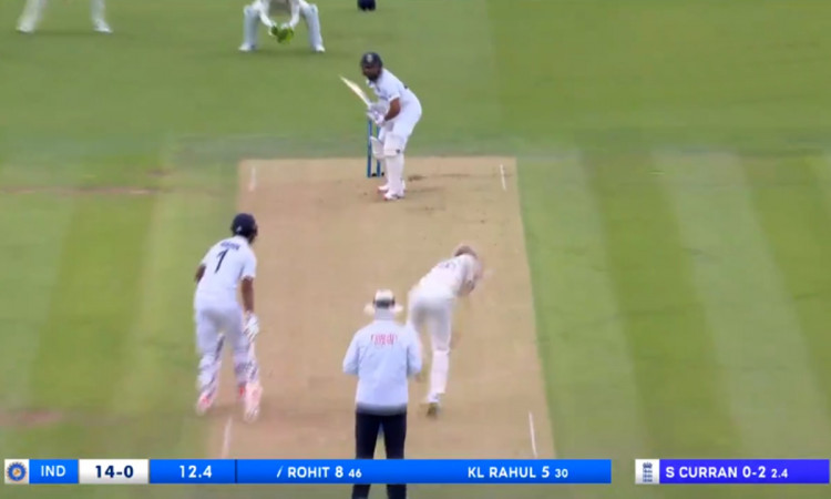 Cricket Image for Ind Vs Eng 2nd Test Rohit Sharma Slams Four Boundaries In Sam Curran Over