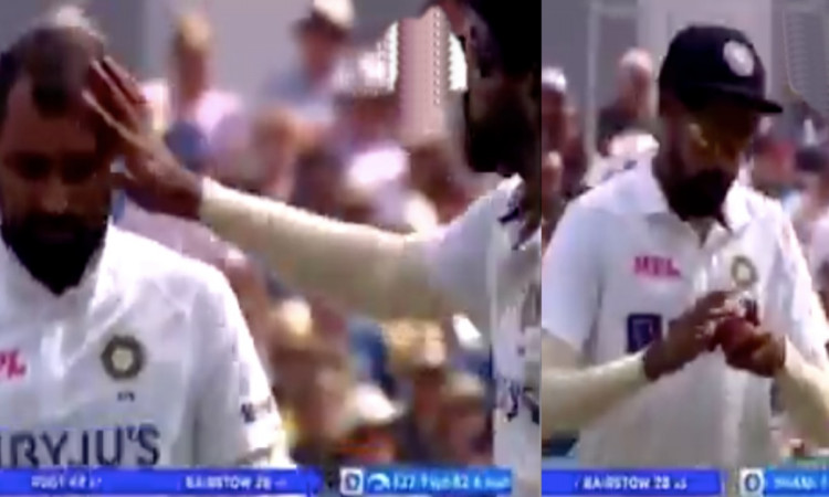 Cricket Image for India Vs England Mohammed Siraj Applies Shami Sweat On Red Ball Watch Video