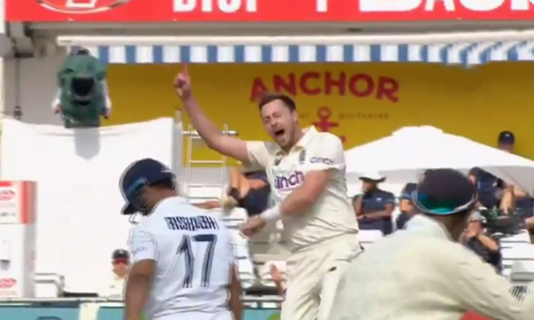 Cricket Image for Ollie Robinson Gives Rishabh Pant A Wild Send Off Watch Video