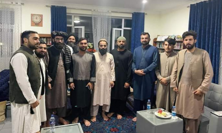 Cricket Image for Taliban Leader Anas Haqqani Met With Afghanistan Cricket Team Captain Hashmatullah