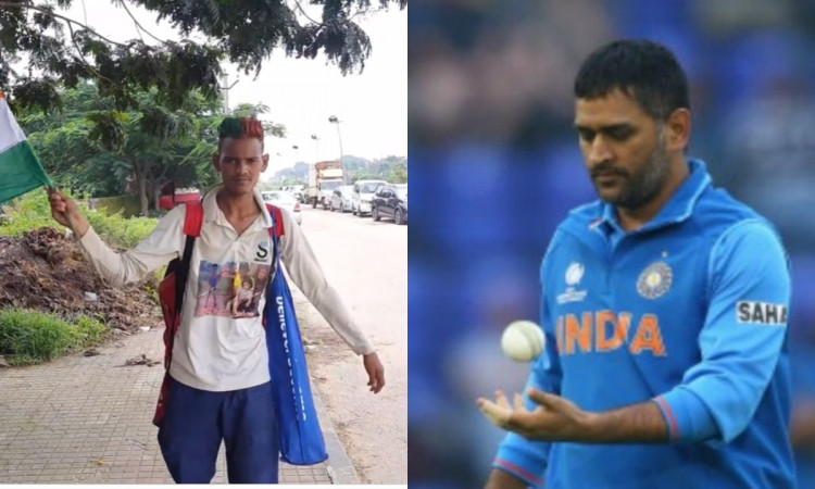 Cricket Image for Fan Reached Ranchi On Foot From Haryana To Meet Ms Dhoni Watch Video