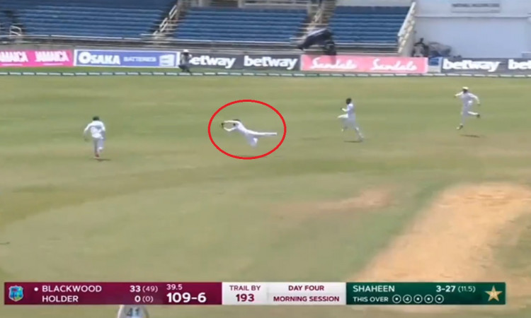Cricket Image for Fawad Alam Takes A Superb Catch To Dismiss Blackwood Watch Video 