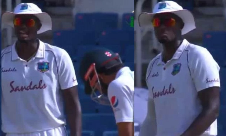 Cricket Image for VIDEO : स्लिप्स में खड़े होकर होल्डर ने की ज़बरदस्त स्लेज़िंग, रिज़वान को याद दिला