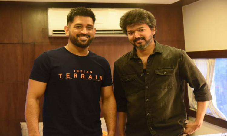 CSK CaptainMS Dhoni To Meet Tamil Superstar Thalapathy Vijay On Chennai Studio