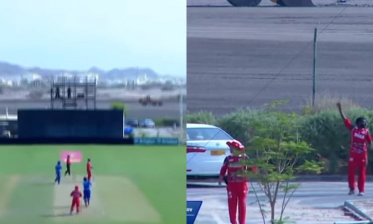 Cricket Image for VIDEO : यशस्वी जयसवाल ने मारा इतना लंबा छक्का, मैदान के बाहर पार्किंग में जाकर गिर