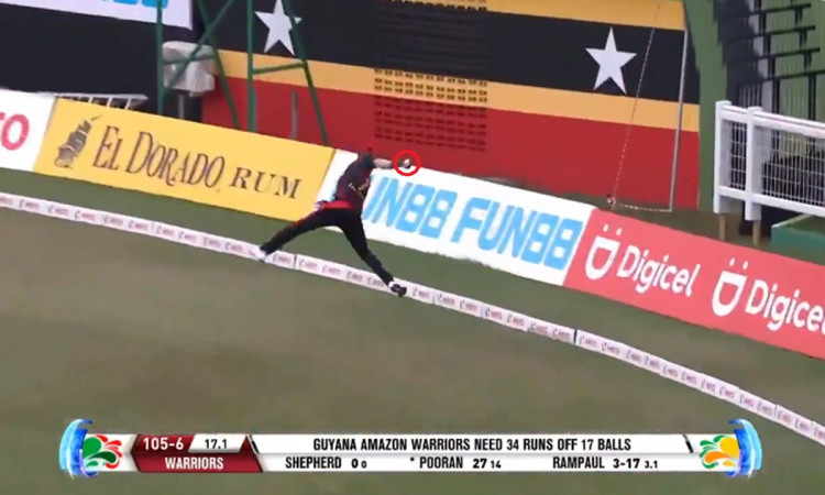 Cricket Image for Cpl 2021 Akeal Hosein One Of The Greatest Catches Ever Watch Video