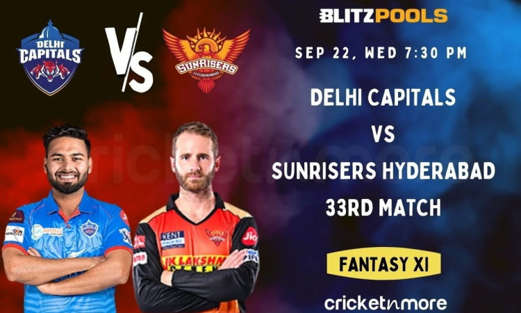 Delhi Capitals vs Sunrisers Hyderabad, 33rd IPL Match Blitzpools Cricket Match Prediction, Fantasy X