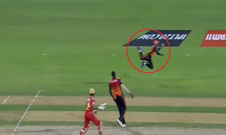 Cricket Image for Hyderabad Vs Punjab Jagadeesha Suchith Flying Catch Watch Video