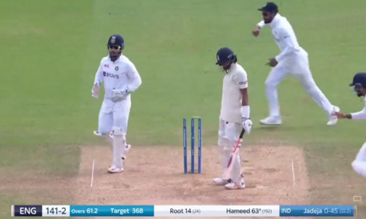 Cricket Image for India Vs England Ravindra Jadeja Clean Bowled Haseeb Hameed Watch Video