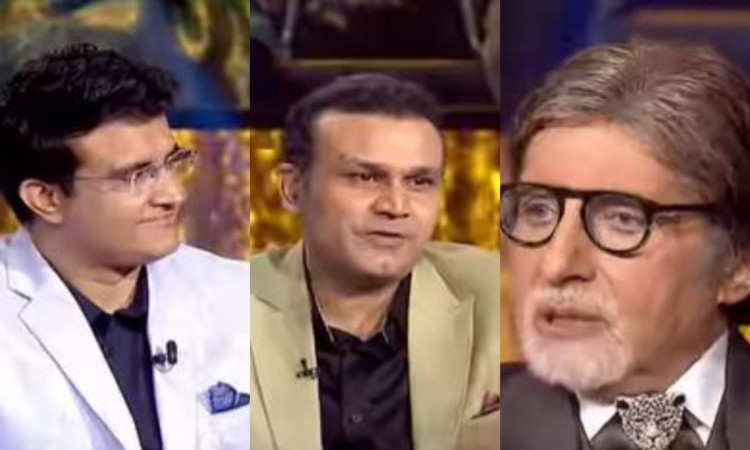 Watch - Sehwag and Sourav Ganguly have fun with Amitabh Bachchan on KBC set