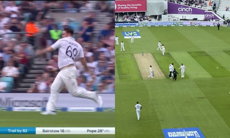 Cricket Image for VIDEO : 4 टेस्ट में तीसरी बार मैदान में घुसा ज़ारवो, इस बार बॉलर बनकर मारी एंट्री
