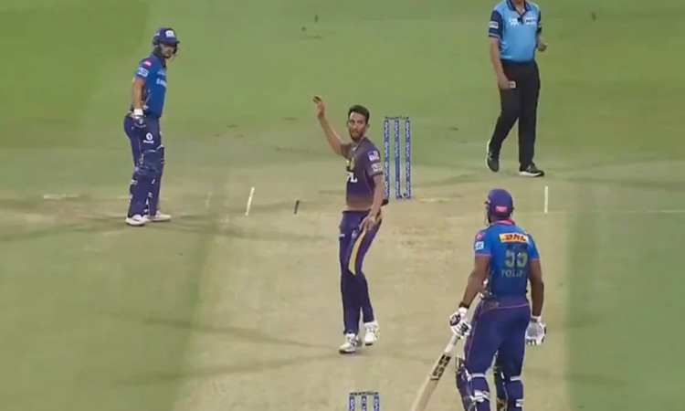 Cricket Image for Mi Vs Kkr Prasidh Krishna Fight With Kieron Pollard Watch Video