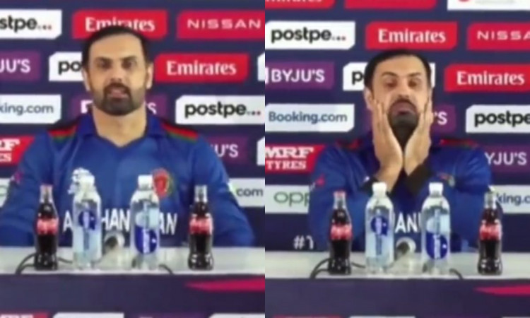 Cricket Image for Afghanistan Captain Mohammad Nabi Trolls Himself During The Press Conference