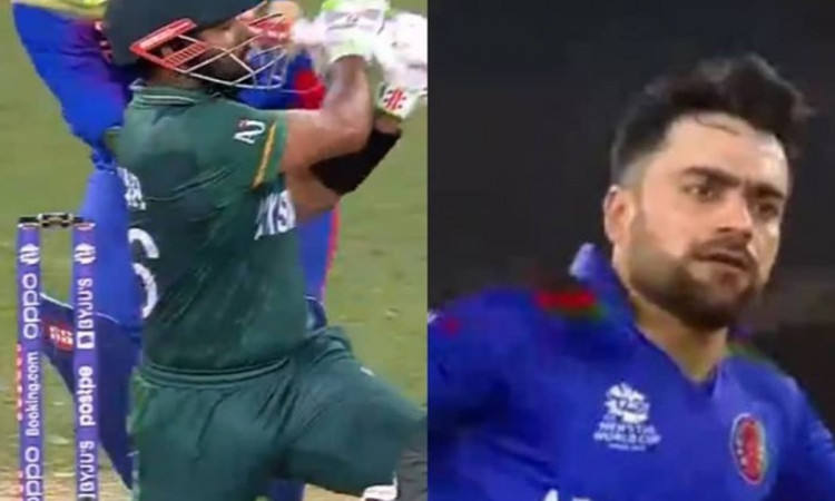 Cricket Image for Afghanistan Vs Pakistan Rashid Khan Clean Bowled Babar Azam Watch Video