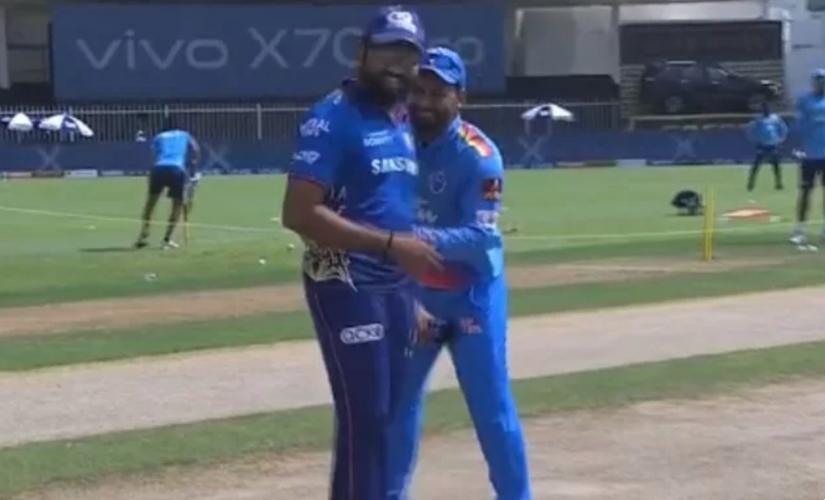 Cricket Image for Mi Vs Dc Rishabh Pant And Rohit Sharma Hilarious Banter Watch Video