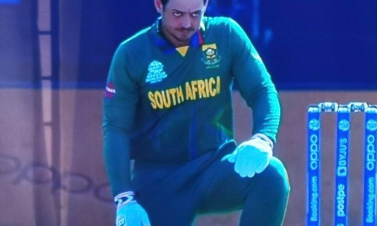 Cricket Image for Quinton De Kock Takes A Knee Before The Start Of The Match