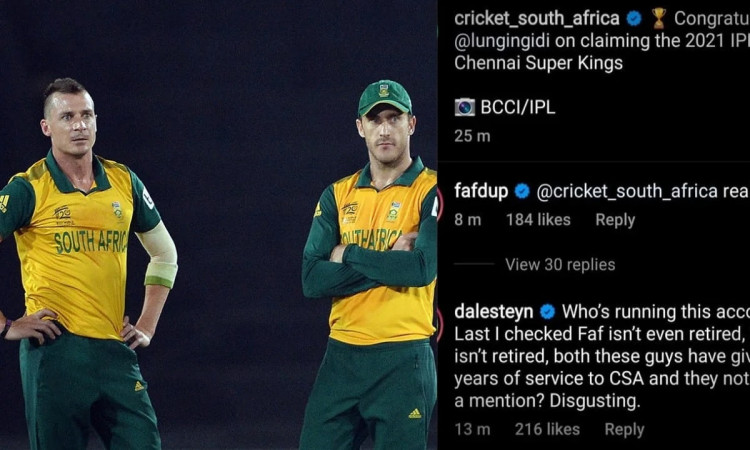 Cricket Image for Cricket South Africa Ignore Faf, Steyn Lashes Out At His Country's Cricket Board