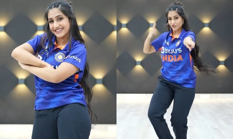 Cricket Image for Yuzvendra Chahal Wife Dhanashree Verma Danced On Team India Jersey Watch Video