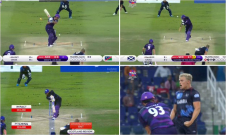Cricket Image for VIDEO : 1 ओवर, 2 वाइड और 3 विकेट,  23 साल के ट्रम्पलमैन ने दिखाया जलवा