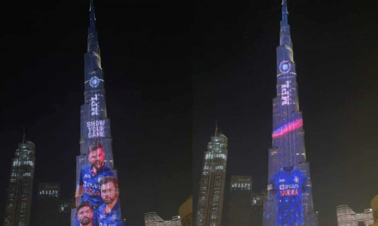 Cricket Image for VIDEO: New Indian Team Jersey Displayed At Burj Khalifa