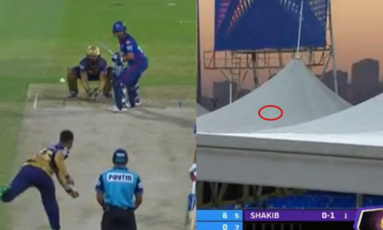 Cricket Image for VIDEO : पृथ्वी ने शाकिब को मारा 90 मीटर लंबा छक्का,  स्टेडियम की छत पर जाकर गिरी ग