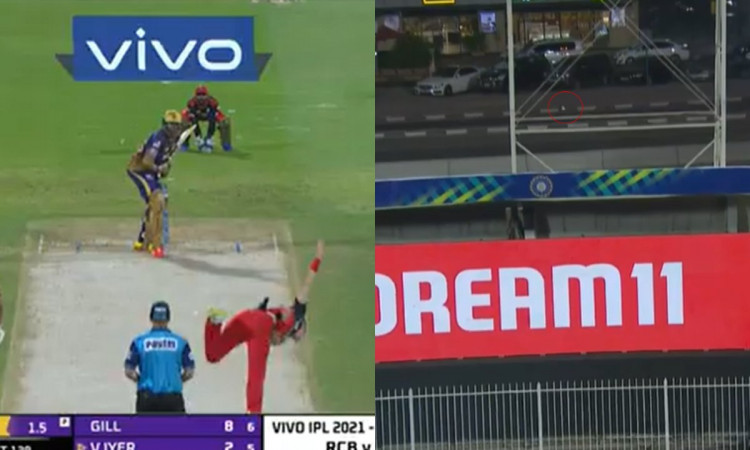 Cricket Image for VIDEO : अय्यर ने मारा इतना लंबा छक्का, स्टेडियम के बाहर सड़क पर जाकर गिरी गेंद
