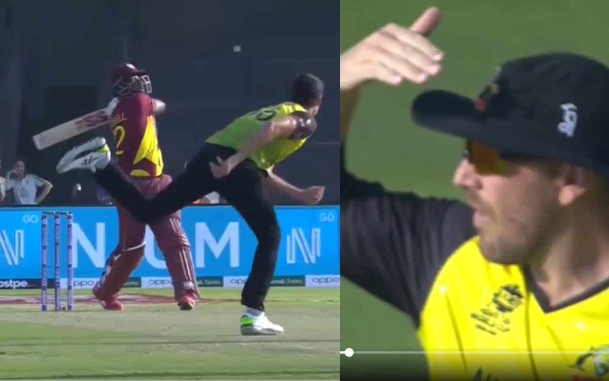  111 meter six by Andre Russell against Mitchell Starc,longest in the T20 World Cup 2021