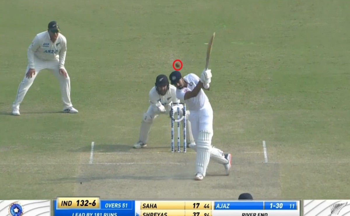 Cricket Image for India Vs New Zealand Shreyas Iyer Brilliant Six Off Ajaz Patel Over Watch Video
